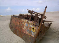 Norderney Naturschutzgebiet altes Wrack Insel Ende altes Wrack