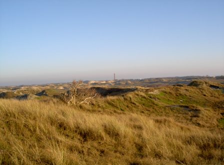 Dünenlandschaft Blick Leuchtturm Zuckerpad Blick Leuchtturm Dünenlandschaft